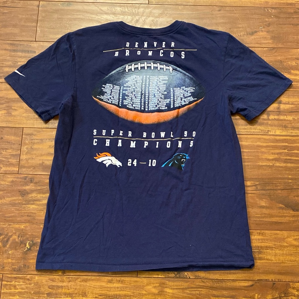 Nike Denver Broncos “Super Bowl 50 Champions” Shirt, Size Medium - Picture 2 of 10